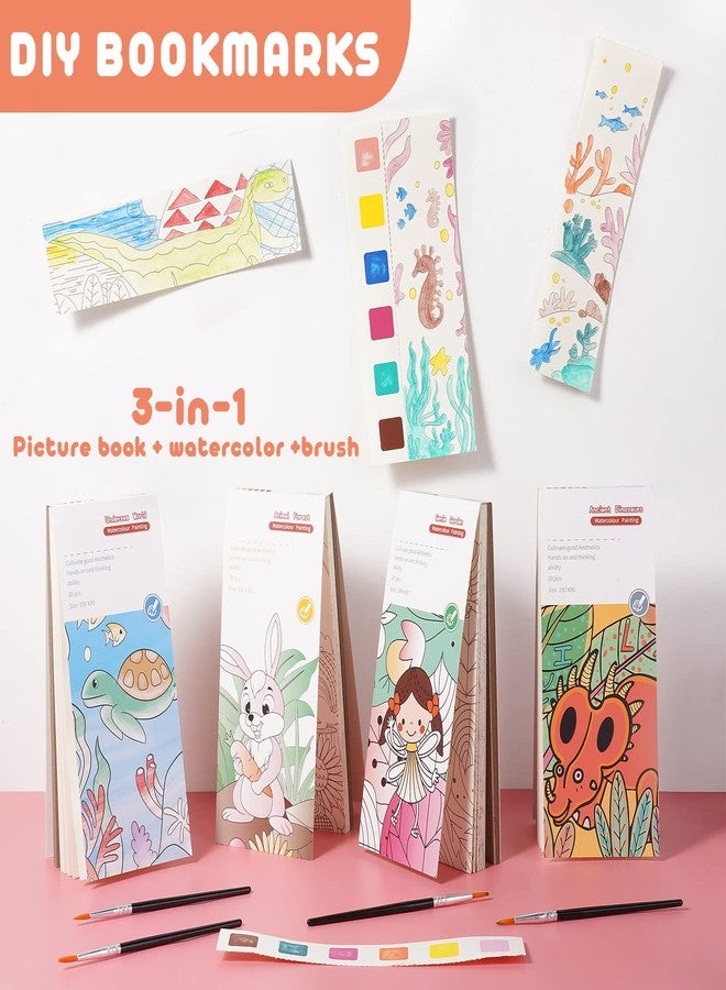 Cavnewt Pocket Watercolor Painting Book,21-Pages,Travel Paint Watercolor Coloring Book Set for Kids 3-8 Years Old,Boys and Girls Party Birthday Thank You Exchange Art Craft Gifts-Undersea World - Image 3